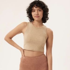 Girlfriend Collective Tan Crop Top